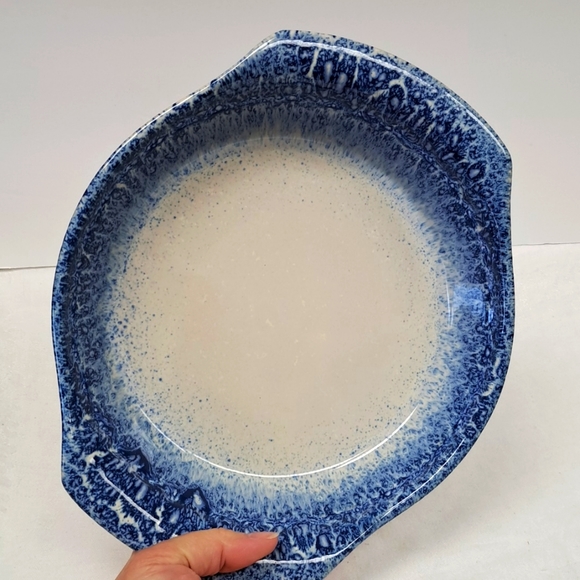 LIBBEY ceramic 9 x 13  blue drip  glaze  baking  dish - Picture 2 of 5